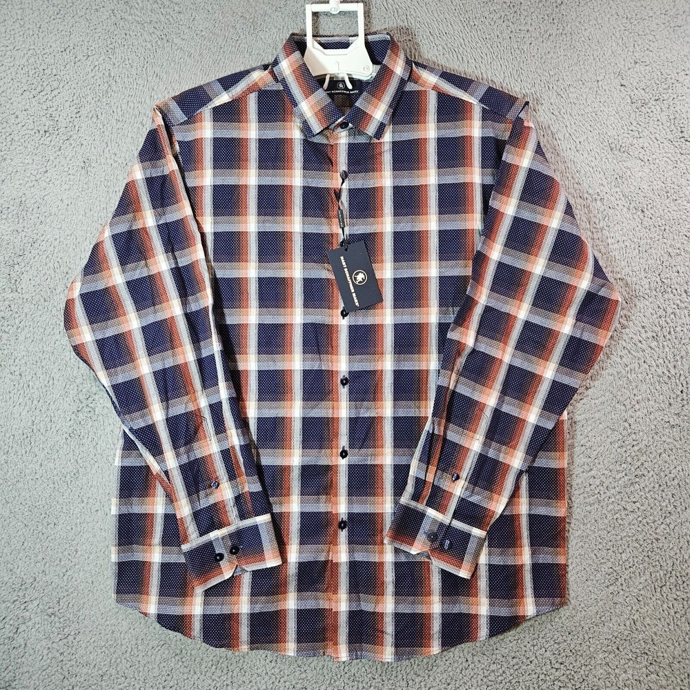 NWT - Hart Schaffner Marx Shirt Men XL Button Up Long Sleeve Multi‎ Color Plaid